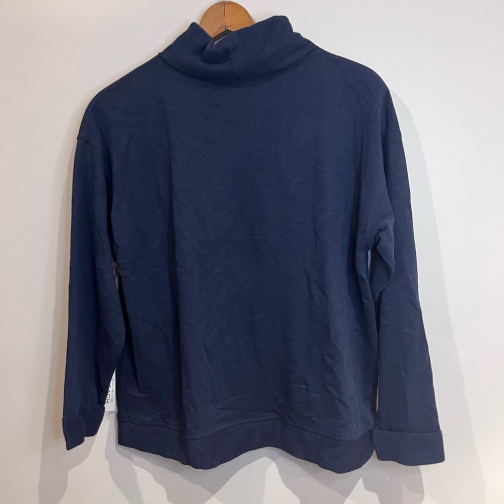Haven well within oversized Turtleneck sweatshirt size medium navy NWT - Picture 3 of 6